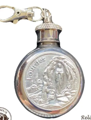 Our Lady of Lourdes Holy Water Flask
