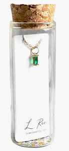 Green Emerald Crystal Charm Necklace