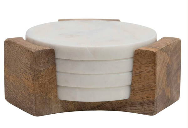 Marble Coasters w/ Holder