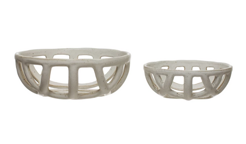 Handmade Stoneware Basket Bowls