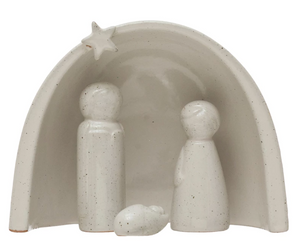 Stoneware Nativity w/ Glaze