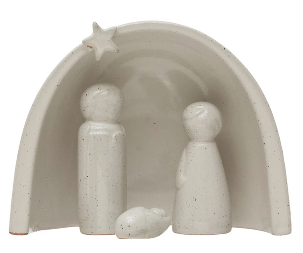 Stoneware Nativity w/ Glaze