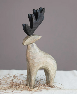 Hand-Carved Mango Wood Reindeer