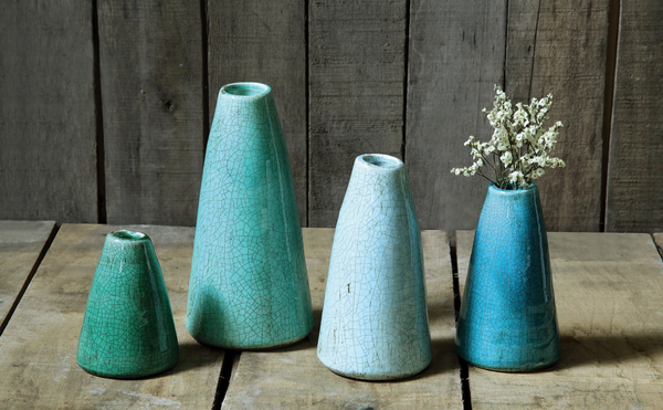 Urban Crackle Glazed Vases