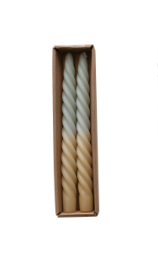 Mint Ombre Twisted Taper Candles