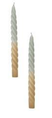 Mint Ombre Twisted Taper Candles