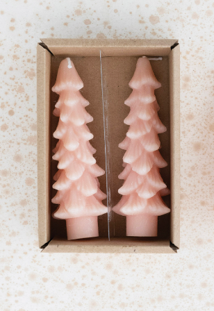 Pink Tree Taper Candle