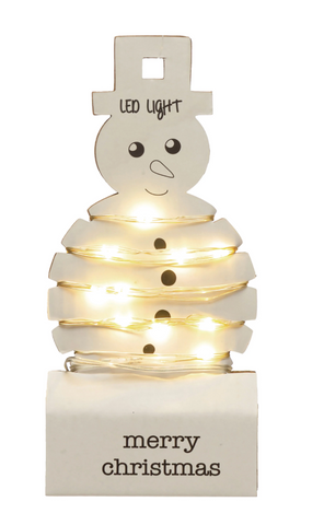 LED String Lights on Snowman Shaped Paper Card