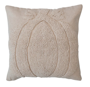 Pumpkin Cotton Slub Tufted Pillow