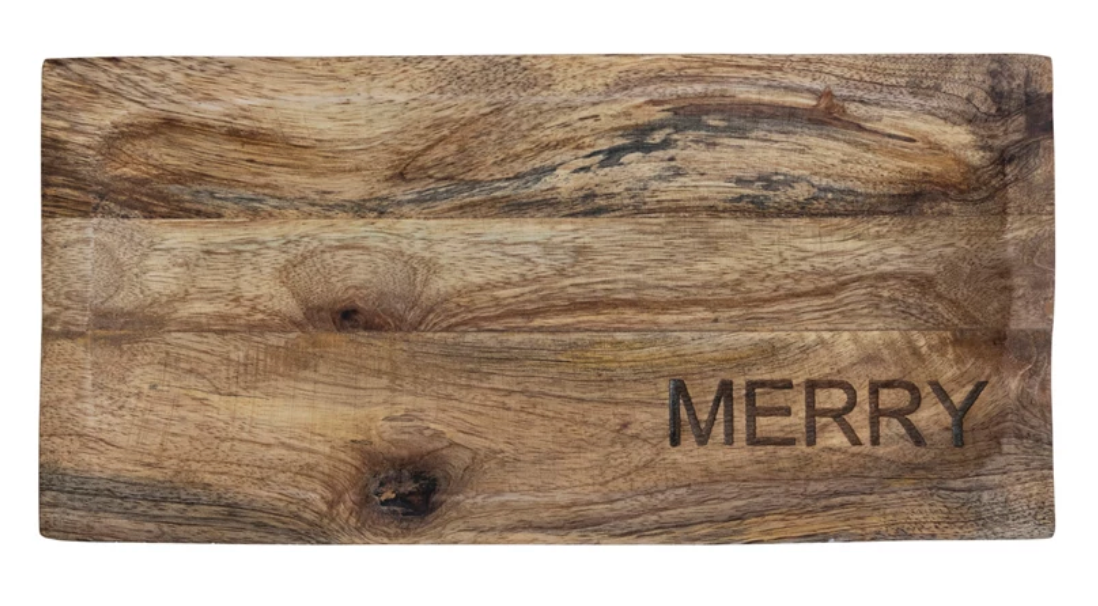 Merry Engraved Wood Cheese Board