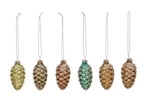 Glass Pinecone Ornament