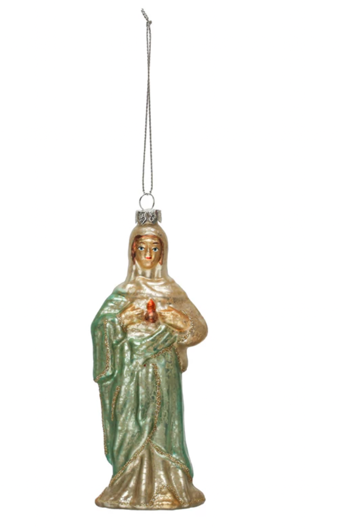 Glass Mary Ornament