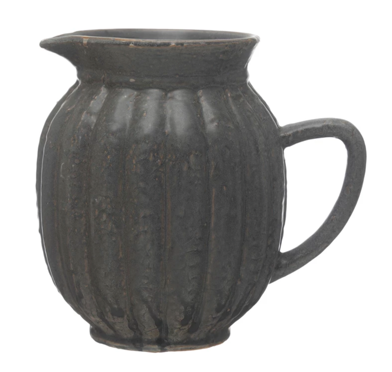 Onyx Stoneware Fluted Pitcher