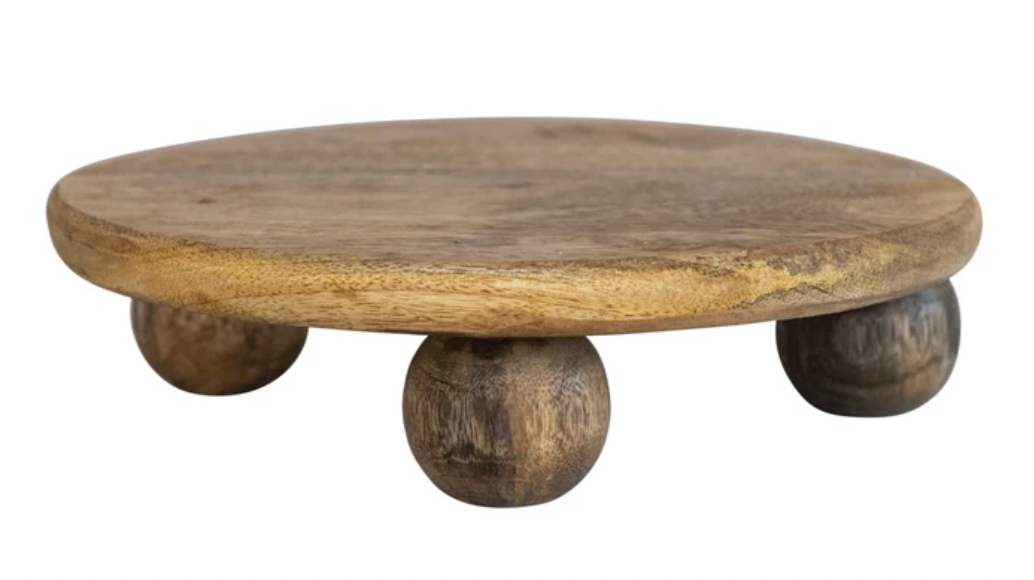 Hand-Carved Mango Wood Pedestal
