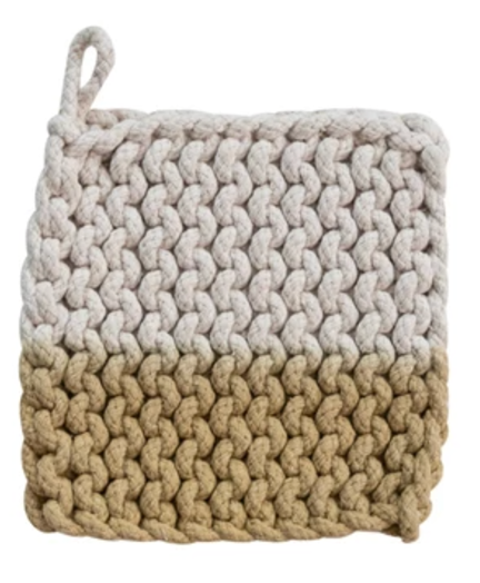 Cotton Crocheted Dip Dyed Pot Holder