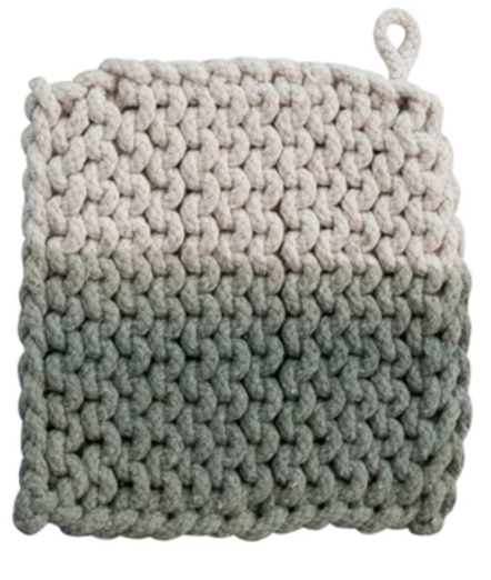 Cotton Crocheted Dip Dyed Pot Holder