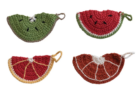 Crocheted Fruit Shaped Dish Scrubber