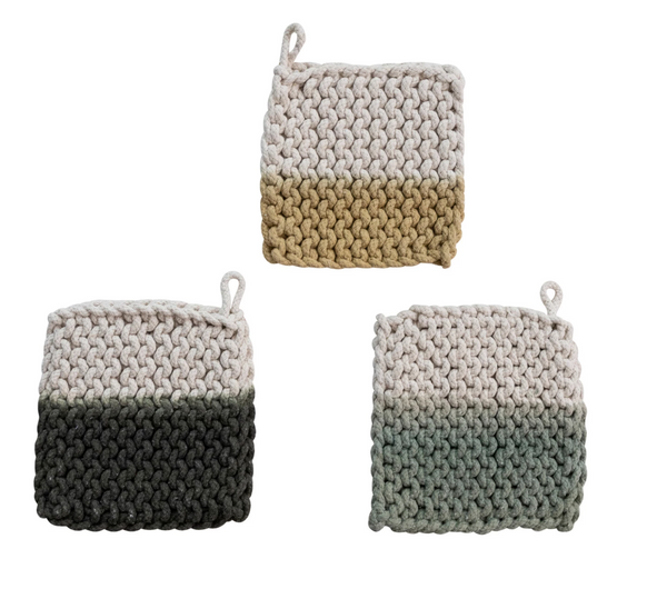 Cotton Crocheted Dip Dyed Pot Holder