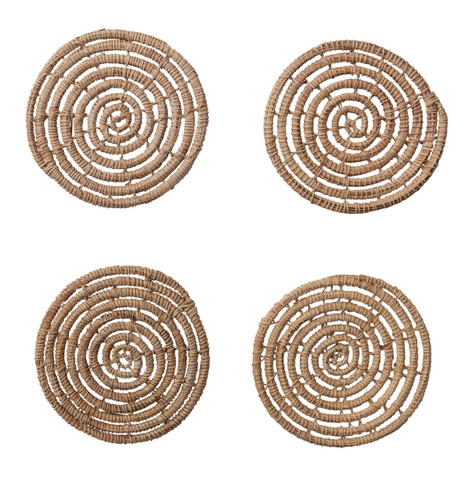 Hand-Woven Palm Coasters