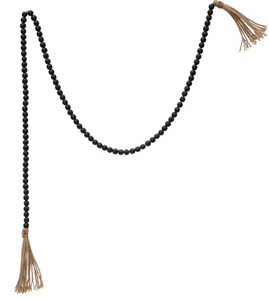 Large Black Beaded Garland w/ Tassels