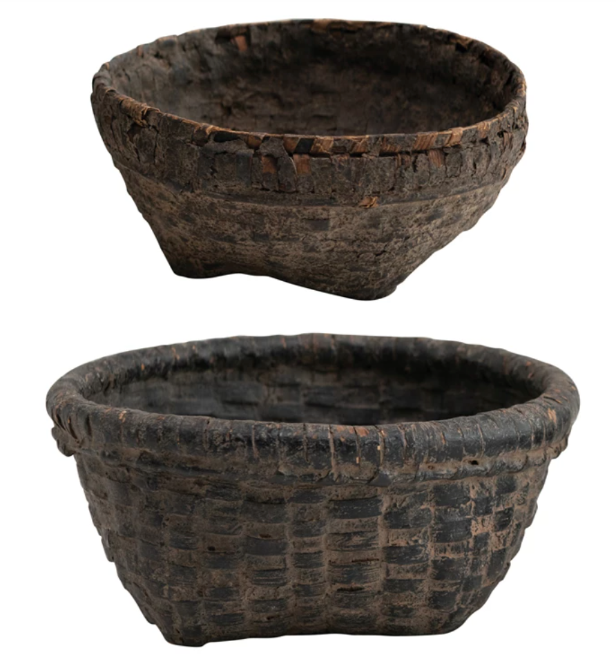 Distressed Cane Basket