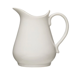 White Stoneware Pitcher