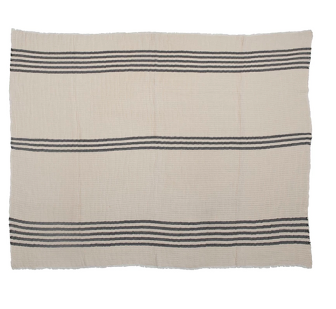Cotton Throw w/ Frayed Edges