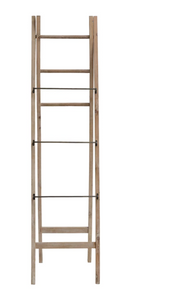 Decorative Wood Ladder w/ Metal Rungs