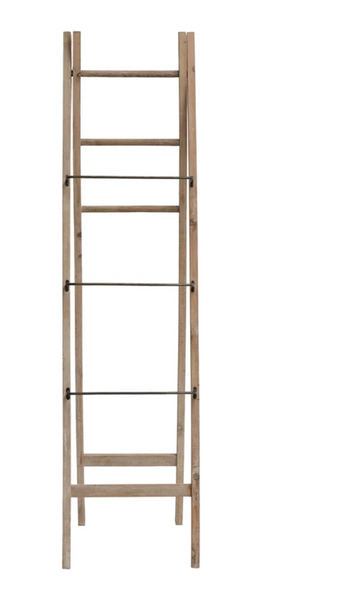 Decorative Wood Ladder w/ Metal Rungs