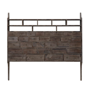 Headboard Wall Display w/ Drawers and Shelves