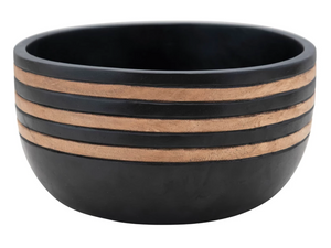 Mango Wood Grooved Bowl