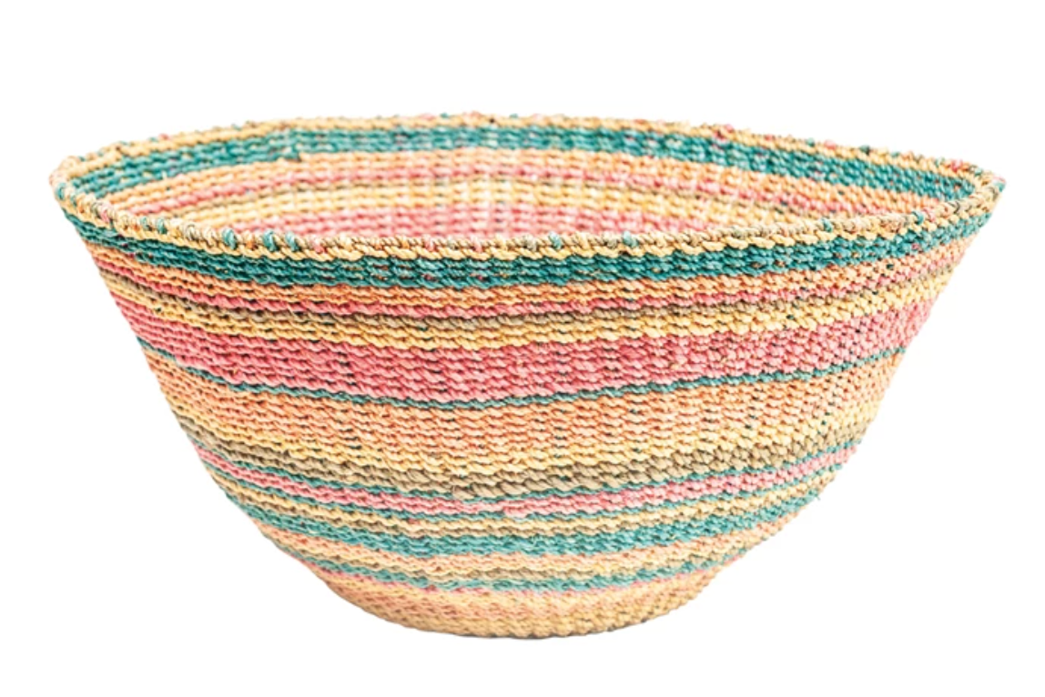 Rainbow Striped Basket