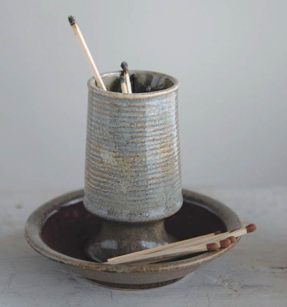 Stoneware Match Holder