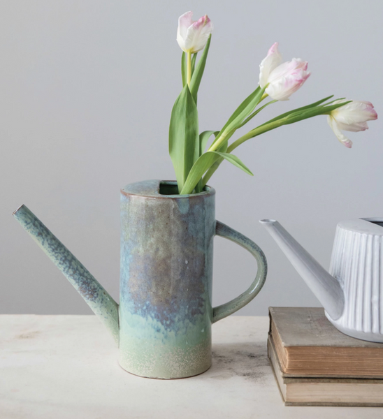 Teal Reactive Glaze Watering Can