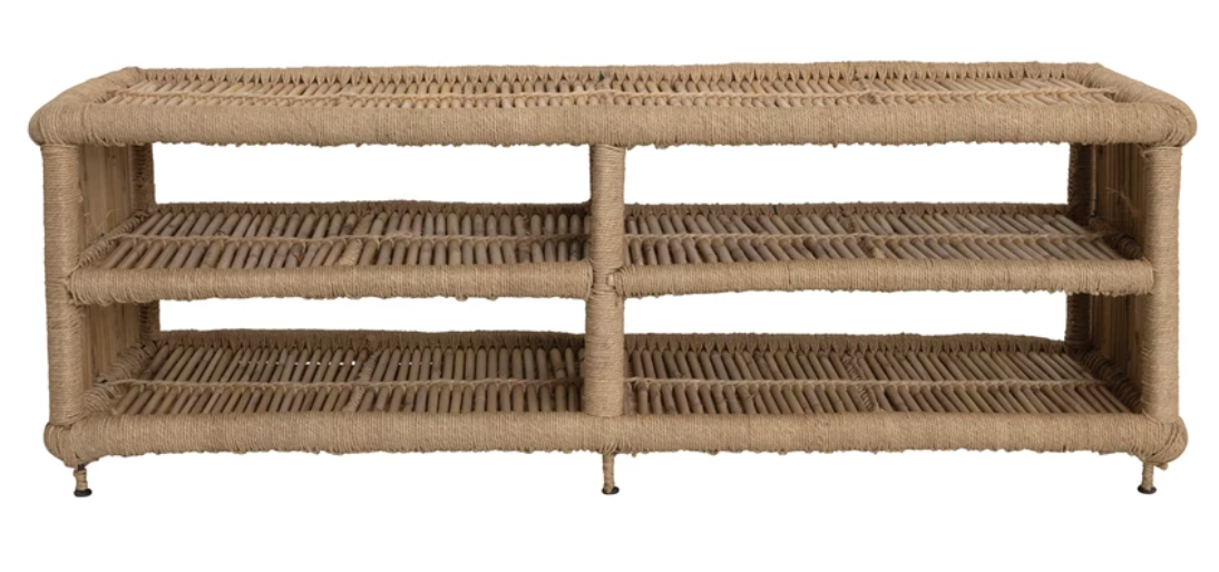Bamboo Bench w/ Shelves