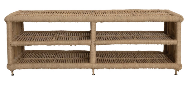 Bamboo Bench w/ Shelves