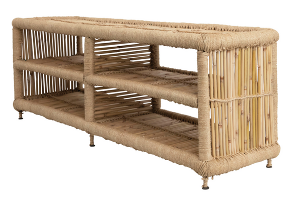 Bamboo Bench w/ Shelves