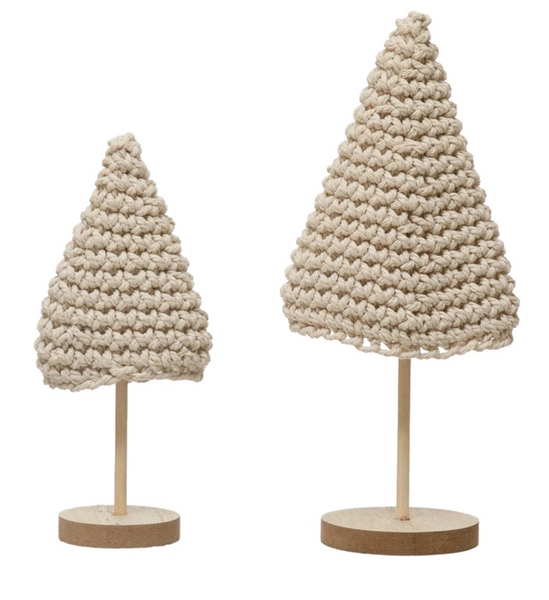 Crochet Trees w/ Wood Base