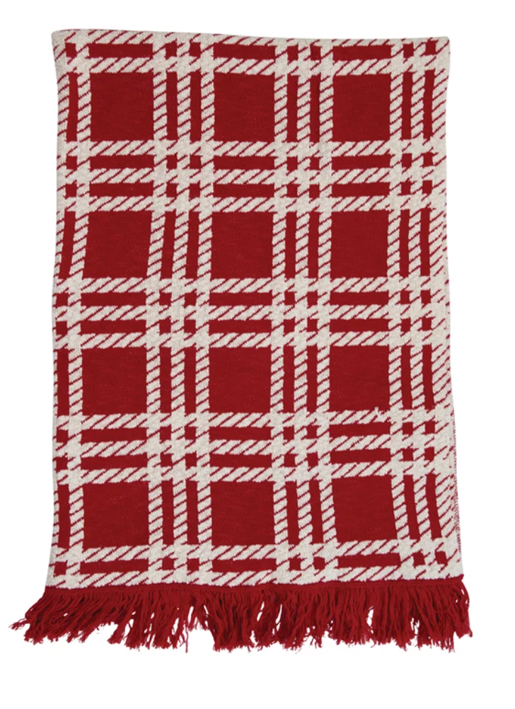 Knit Plaid Throw