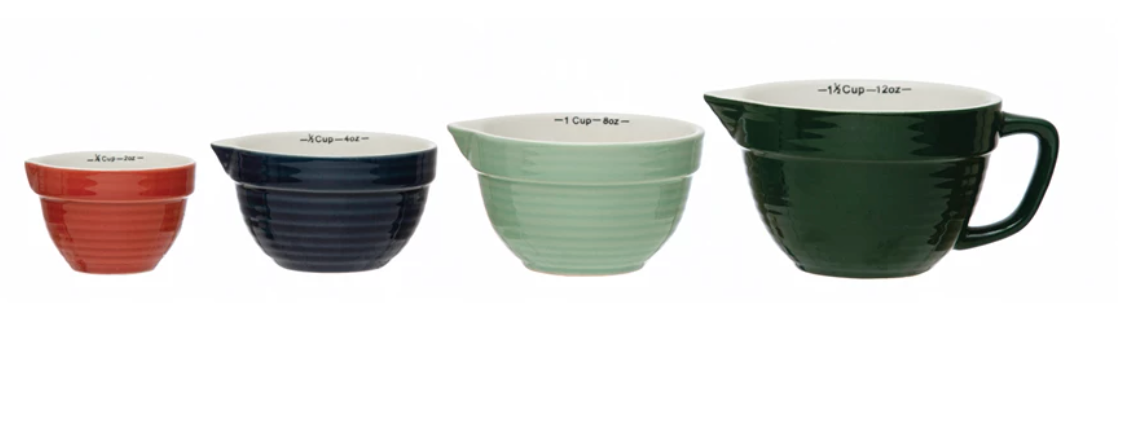 Stoneware Batter Bowl Measuring Cups