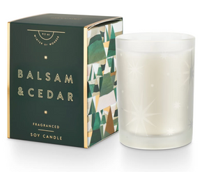 Balsam & Cedar Gifted Glass Candle