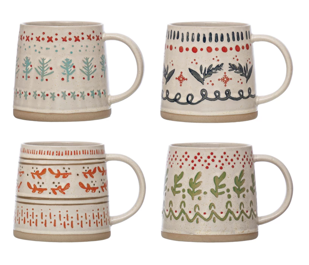 Hand-Stamped Holiday Mug