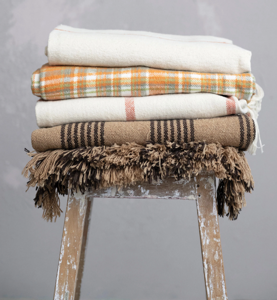 Plaid Throw w/ Fringe