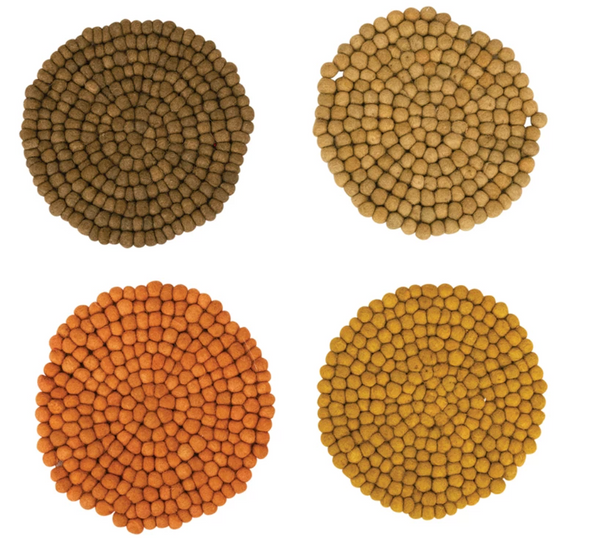 Handmade Wool Felt Ball Trivet