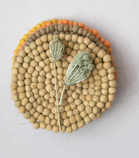 Handmade Wool Felt Ball Trivet