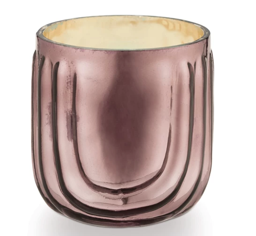 Pink Pine Pressed Glass Candle