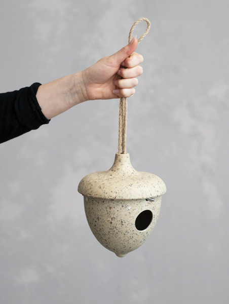 Bamboo Fiber Acorn Shaped Birdhouse