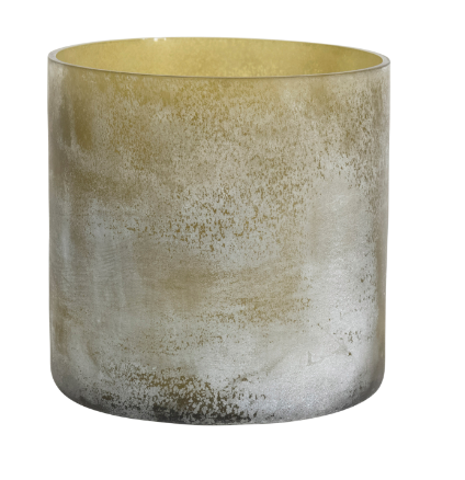 Frosted Green Glass Votive Holder