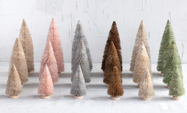 Large Sisal Bottle Brush Tree with Wood Base