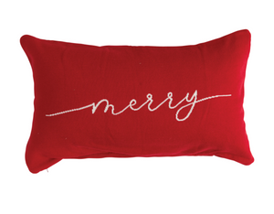 Cotton Knit Lumbar Pillow "Merry"